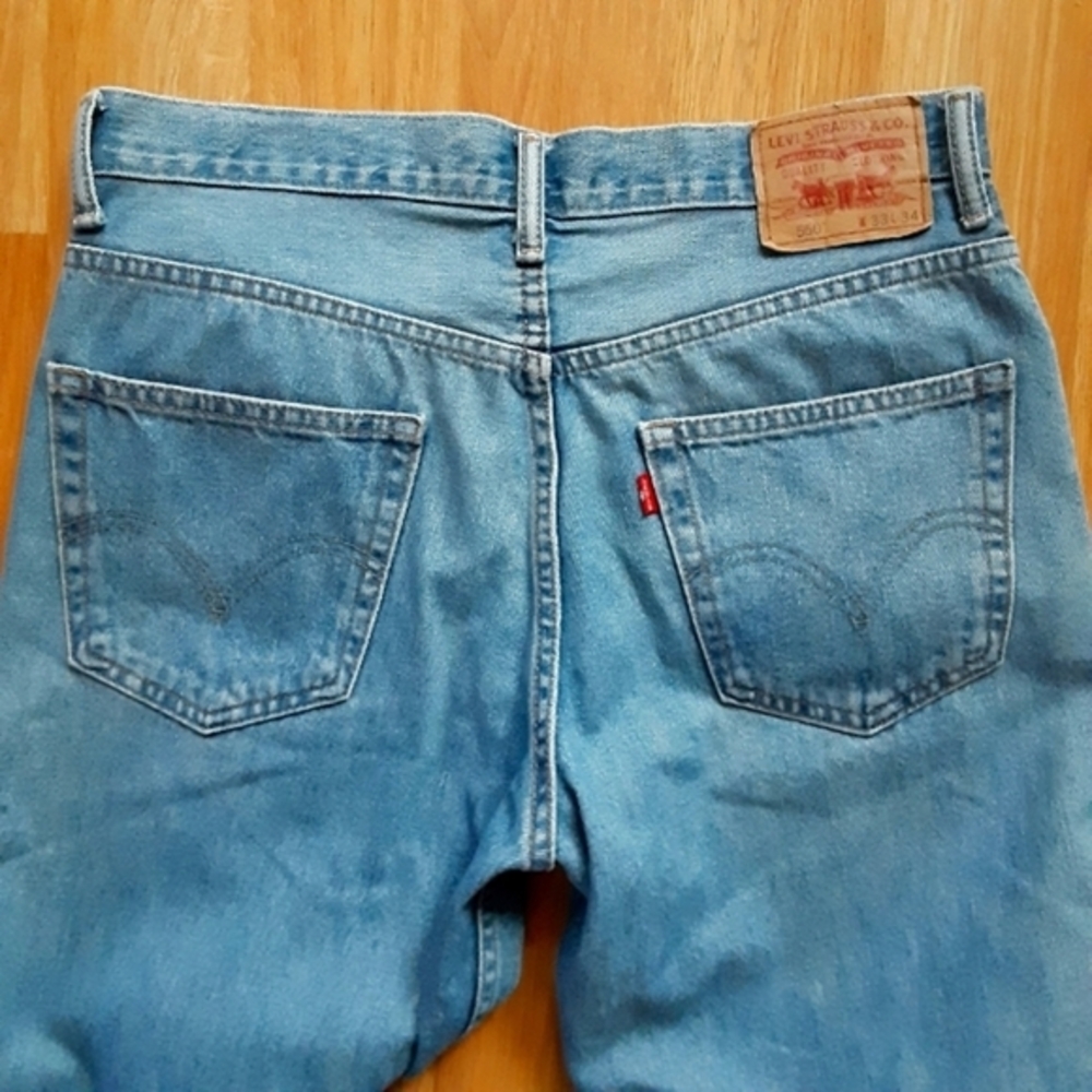 Levi's 550 Relaxed fit jeans,medium stonewash color,men's W33 L34 - Picture 14 of 16